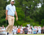 Scottie Scheffler guckt wenig begeistert auf dem Grün bei der Texas Children's Houston Open