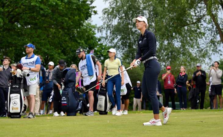 Alexandra Försterling bei ihrem letzten Schlag der Amundi German Masters