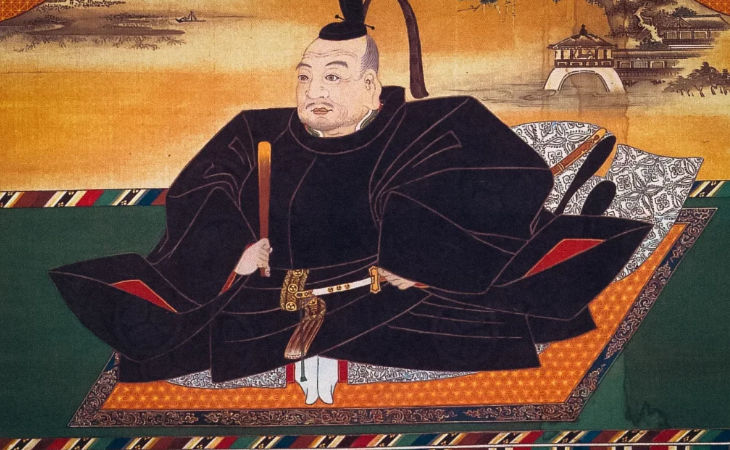 Ein altes japanisches Gemälde von einem Samurai