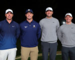 Die Golfer Brooks Koepka, Bryson DeChambeau, Scottie Scheffler und Rory McIlroy nach ihrem Match "The Showdown" in Las Vegas